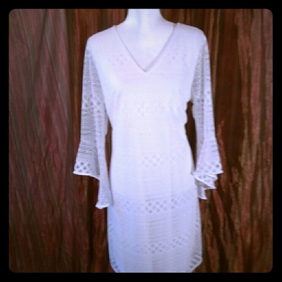 alfani white lace dress